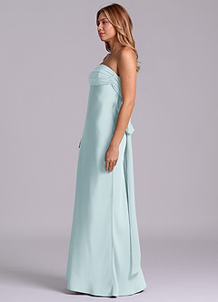 Azazie Ailanie Brudtärnklänningar Klä av Tubklänning i Stretch Satin Axelbandslös Dimma image6