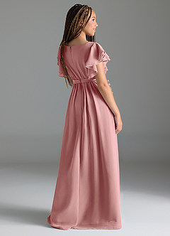 Azazie Daphne Junior Dusty Rose A-Line Pleated Chiffon Dress image5