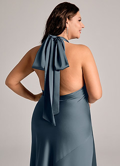 Azazie Velli Abiti da Damigella Abito Sirena in Raso Elasticizzato Collo Alto Crepuscolo image13