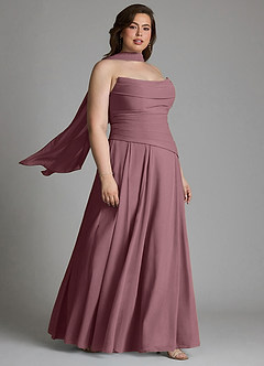 Azazie Gabriela Brudepigekjoler A-linje Korset Chiffon Gulv-længde Kjole image19