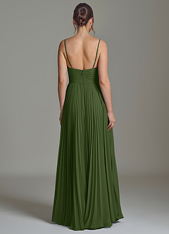 Azazie Catie Robes de demoiselle d'honneur Robe Trapèze en Mousseline de soie Décolleté en cœur Olive image6