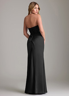 Azazie Lucille Bridesmaid Dresses Black Mermaid Strapless Stretch Satin Convertible Dress image2