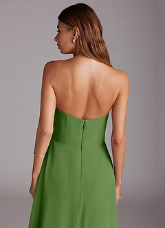 Azazie Wren Robes de demoiselle d'honneur Robe Trapèze Convertible en Mousseline de soie Fente Latérale Basilic image8