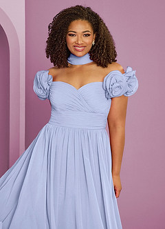 Barbie ♥ Azazie Bridesmaid Dresses Ice A-Line Off the Shoulder Chiffon Convertible Dress image20