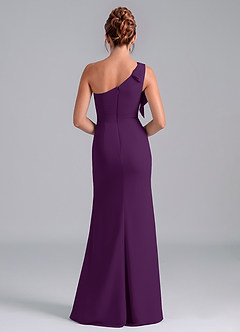 Azazie Rinna Bridesmaid Dresses Grape Mermaid One Shoulder Chiffon Dress image2