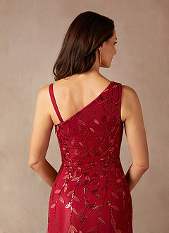 Azazie Backley Mother of the Bride Dresses Burgundy Mermaid Sequins Dress image10