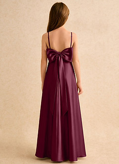 Azazie Joella Girls Formal Flower Girl Klänningar Klä A-Line i Stretch Satin Plisserad image1