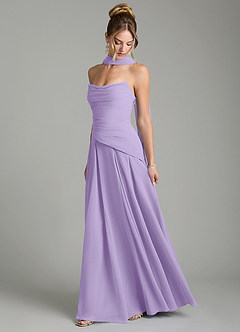 Azazie Gabriela Bridesmaid Dresses Lilac A-Line Corset Chiffon Dress image4