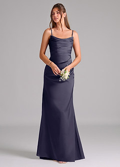 Azazie Lucille Vestidos de damas de honor Vestido de Tormenta de Satén Elástico de Corte Sirena Convertible con Sin tirantes image7