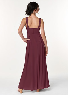 Azazie Simoan Junior Cabernet A-Line Sweetheart Neckline Chiffon Dress image2
