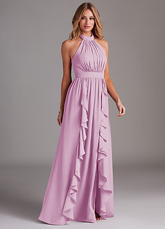 Azazie Avary Bridesmaid Dresses Candy Pink A-Line Pleated Chiffon Dress image5