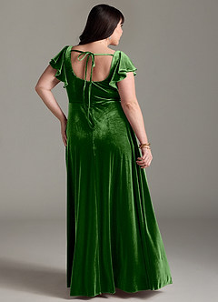 Azazie Bondi Bridesmaid Dresses Ivy A-Line Side Slit Velvet Dress image8