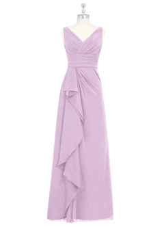 Azazie Julianna At-home Try On Dresses Butterscotch A-Line Chiffon Dress image6