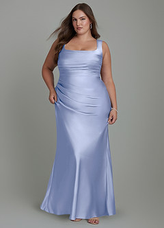Azazie Agustina Brautjungfernkleider Meerjungfrau-Linie Korsett Stretch-Satin Kleid Eis image9