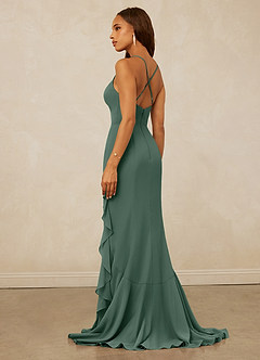 Christian Siriano Bridal for Azazie 1006 Bridesmaid Dresses Sea Moss Mermaid Ruched Chiffon Dress image2