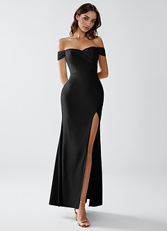 Crala Black Stretch Knit Maxi Dress image1