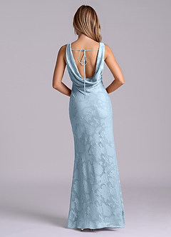 Azazie Rylina Final Sale Sky Blue Mermaid Floral Burnout Dress image2