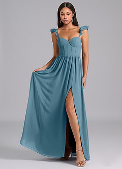 Azazie Denisse Bridesmaid Dresses Bermuda A-Line Ruched Chiffon Dress image4