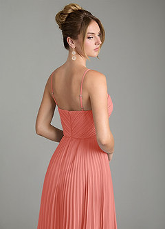 Azazie Teagan Abiti da Damigella Abito A-Line in Chiffon Scollo a Cuore Salmone Rosa image6