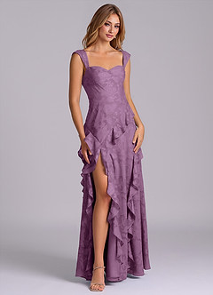 Azazie Sloane Bridesmaid Dresses Wisteria A-Line Sweetheart Neckline Floral Burnout Dress image6