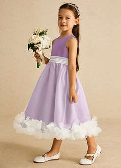 Azazie Stardust Blumenmädchenkleider A-Linie ärmellos Organza Kleid Blauregen image3