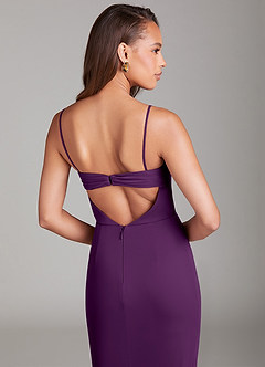 Azazie Leonis Bridesmaid Dresses Grape Sheath Strapless Mesh Convertible Dress image3