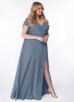 Azazie Rylee Bridesmaid Dresses Twilight A-Line Pleated Chiffon Dress image9