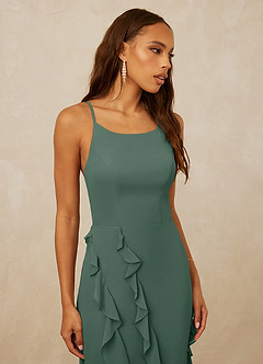 Christian Siriano Bridal for Azazie 1006 Bridesmaid Dresses Sea Moss Mermaid Ruched Chiffon Dress image6