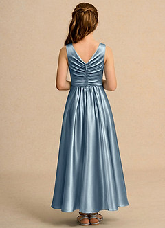 Azazie Ducky Junior Formal Flower Girl Klänningar Klä A-Line i Stretch Satin Plisserad image2