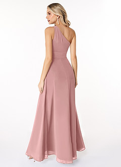 Azazie Dallas Bridesmaid Dresses Dusty Rose A-Line One Shoulder Chiffon Dress image2