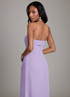 Azazie Aretha Bridesmaid Dresses Lilac A-Line Strapless Chiffon Dress image4