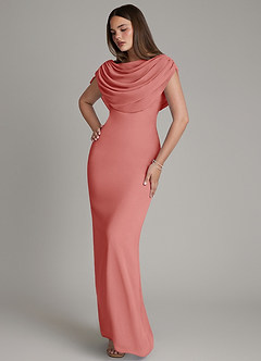 Azazie Hadley Bridesmaid Dresses Antique Rose Mermaid Pleated Chiffon Dress image8