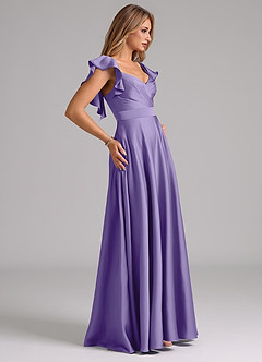 Azazie Leilani Bridesmaid Dresses Tahiti A-Line Ruched Stretch Satin Dress image6