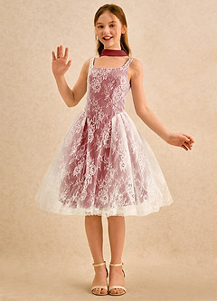 Azazie Cubbie Girls Formal Flower Girl Klänningar Klä A-Line i Spets image5