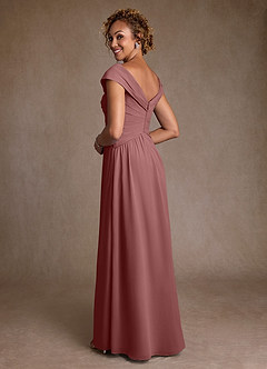 Azazie Myrtle Mother of the Bride Dresses Desert Rose A-Line Pleated Chiffon Dress image2