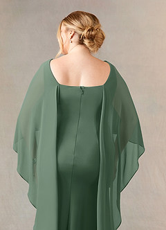 Azazie Dion Mother of the Bride Dresses Eucalyptus Sheath Scoop Stretch Crepe Dress image13