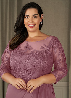 Azazie Calanthe Mother of the Bride Dresses Vintage Mauve A-Line Scoop Chiffon Dress image8