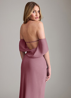 Azazie Lusinda Bridesmaid Dresses Vintage Mauve Mermaid Off the Shoulder Chiffon Convertible Dress image3
