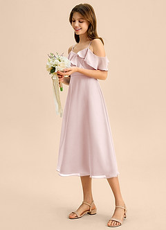 Azazie Kamilla Junior Klä av A-Line i Chiffong Av axeln image3