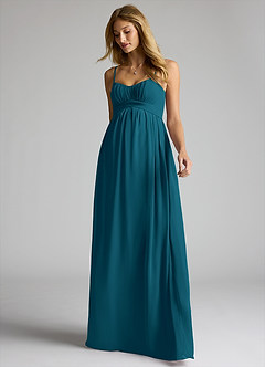 Azazie Llana Maternity Bridesmaid Dresses A-Line Chiffon Floor-Length Dress image3
