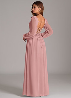 Azazie Maree Bridesmaid Dresses Dusty Rose A-Line Corset Chiffon Dress image2