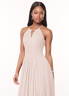 Azazie Cherish Brudtärnklänningar Klä av A-Linje i Chiffong Plisserad Rosenblad image1