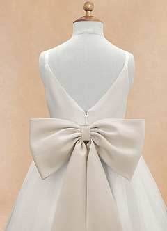 Azazie Lea Flower Girl Dresses Frost A-Line Spaghetti Strap Tulle Dress image9
