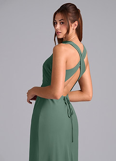Azazie Evadne Bridesmaid Dresses Sea Moss A-Line Pleated Chiffon Dress image8