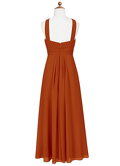 Azazie Anthea Junior Paprika Pleated Chiffon Dress image7