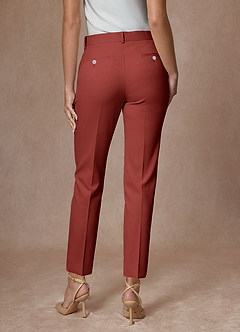 front Whitney Terracotta Hochwertige, gewebte Performance-Anzughose in voller Länge
