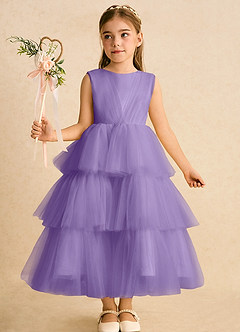 Azazie Marshmallow Flower Girl Dresses Tahiti Ball-Gown Bow Tulle Dress image6