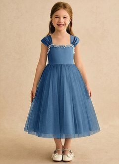 Azazie Yosemite vestidos de niña de las flores Vestido de Crepúsculo de Tul de Corte Princesa con Escote de Corazón image3