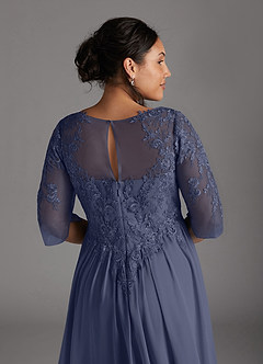 Azazie Mirielle vestidos de madre de la novia Vestido de Tormenta de Gasa de Corte En A con Encaje Scoop image11