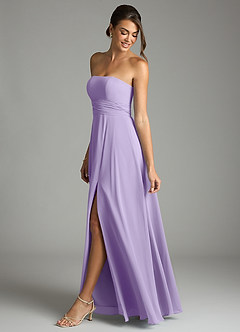 Azazie Tamira Suknie dla druhen Linia A Pofałdowany Szyfon Do ziemi Sukienka image3